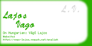 lajos vago business card